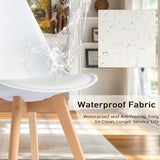 CangLong, White Modern Set, Shell Chair with Wood Legs for Kitchen, Dining, Living Room-Set of 4, Pack of 4 CangLong