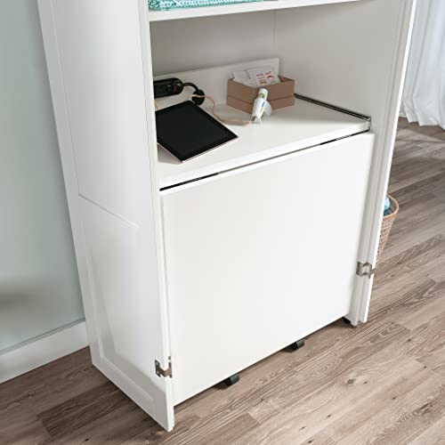 Sauder Miscellaneous Storage Craft & Sewing Armoire, L: 35.11" x W: 21.81" x H: 61.58", Glacier White finish Sauder