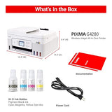 Canon Megatank G4280 All-in-One Wireless Supertank [Megatank] Printer | Print, Copy, Scan | Mobile Printing |2.7" LCD Color Touchscreen | Auto Document Feeder and Auto Duplex Canon