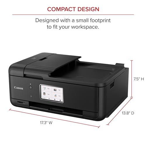Canon PIXMA TR8620a - All-in-One Printer Home Office|Copier|Scanner|Fax|Auto Document Feeder | Photo, Document | Airprint (R), Android, Black, Works with Alexa Canon