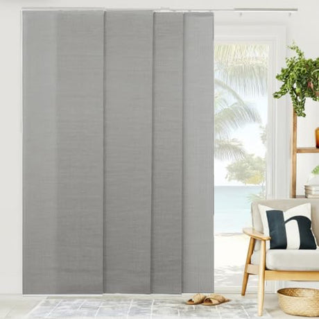 CHICOLOGY Vertical Blinds, Room Divider, Door Blinds,Blinds for Sliding Glass Doors, Temporary Wall, Closet Curtain, Room Door, Woven Gray (Natural Woven) W:46-86 x H:Up-to 96 inches CHICOLOGY