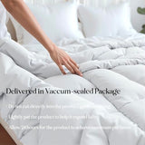 ROYALE LINENS Comforter - Queen Size Duvet Insert - All Season Soft Quilted Comforters with 8 Corner Tabs - Down Alternative Bedding Comforter - Box Stitched Duvet Insert (White, Queen 88"x88") ROYALE LINENS