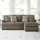 Signature Design by Ashley Stonemeade Casual Right-Arm Facing Sofa Chaise with 4 Toss Pillows, Dark Brown Signature Design by Ashley