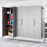 Prepac HangUps 30" Large Garage Cabinet, Bathroom Cabinet Wall Mount, Ideal for Garage, Kitchen and Laundry Organization 30" W x 72" H x 16" D, Light Gray Prepac
