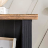 Walker Edison Farmhouse Wood Bookcase with 2 Fixed Shelves - 52 Inch, Black Storage Cabinet for Home Office Walker Edison