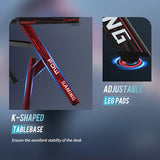 PayLessHere 47 Inch Gaming Desk PC Carbon Fiber Table Ultimate Gamer Workstation with Cup Holder & Headphone Hook for Home Office,Red PayLessHere