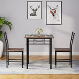 JOIN IRON 3-Piece Kitchen Dining Room Table Set for Small Spaces，Iron Wood Square Table with 2 Chairs for Kitchen Dining Room Furniture JOIN IRON