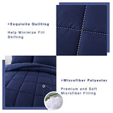 DOWNCOOL Twin Comforter Set -All Season Bedding Comforters Sets with 1 Pillow Case -2 Pieces Bed Set Down Alternative Comforter Set -Blue Twin Bedding Sets(64"x88") DOWNCOOL