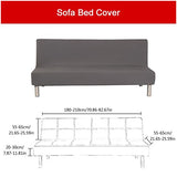 Solid Colour Armless Sofa Bed Cover Polyester Spandex Stretch Futon Slipcover 3 Seater Elastic Full Folding Couch Sofa Shield fits Folding Sofa Bed Without Armrests 80" x 50" in (Black) Homonic