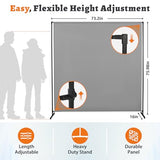 Room Divider Single Panel, 71''W x 71''H Height Adjustable Large Room Divider Panel for Office, Fabric Portable Privacy Screen Wall Divider for Room Separation, Freestanding Partition Separators JAUZVIL