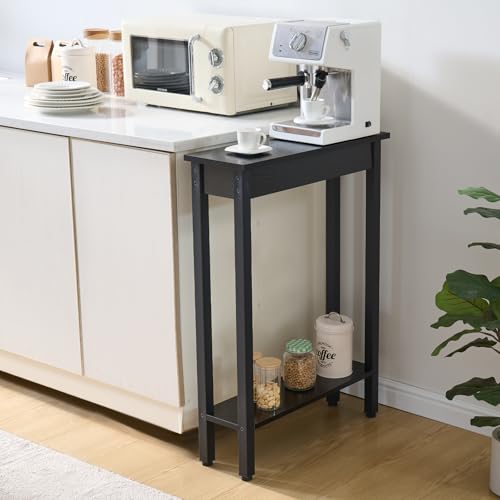 Small Console Table with Shelf Little Narrow Entryway Table Skinny Thin High Tall Display Stand for Entry Hall Hallway, Foyer, as Eextension for Long Behind Couch Sofa Table / Kitchen Countertop BAMGROW