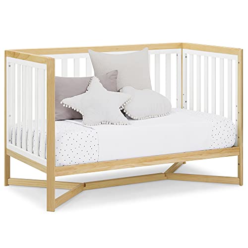 Delta Children Tribeca 4-in-1 Baby Convertible Crib, Bianca White/Natural - WoodArtSupply