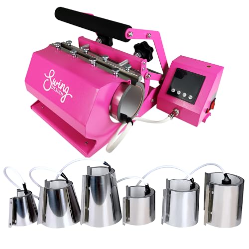 Brother SP-1 Dye-Sublimation Printer Bundle with 7-in-1 Pink Tumbler, Mug & Cup Press, Full Ink Set, 310 Sublimation Transfer Sheets, Sublimation Blanks, Tape and More