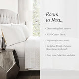 Lush Decor Ava Quilt Diamond Pattern Solid 3 Piece Oversized Bedding Blanket Bedspread Set - King - White Lush Decor