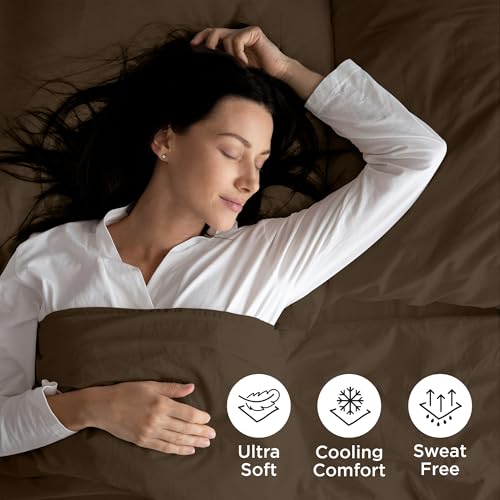 ROYALE LINENS 4 Piece Full Sheets Set - Soft Brushed 1800 Microfiber Bedding - 1 Fitted, 1 Flat Sheet, 2 Pillow Cases - Wrinkle Free & Fade Resistant - Hotel Luxury Bed Sheets (Chocolate Brown, Full) ROYALE LINENS