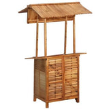 vidaXL Outdoor Bar Table with Roof Pub Table Counter Table High Garden Yard Patio Terrace 113 x 106 x 217 cm Acacia Wood vidaXL