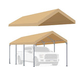 Rutile 10'x20' Carport Canopy ONLY Tent Garage Replacement Top Tarp Car Shelter Cover w/Ball Bungees Beige (Only Top Cover, Frame is not Included) Generic