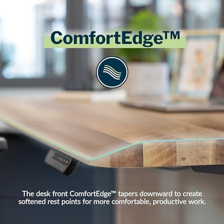 Vari ComfortEdge 60x30 Inch Adjustable Electric Standing Desk – Sit Stand VariDesk with Memory Presets, Sloped Edge, 200 LB Capacity + Tool-Free Assembly (Reclaimed Wood) Vari