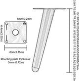 Generic Furniture Legs Black/Gold, Table Legs Metal 10Cm 15Cm 20Cm 25Cm 30Cm, Obliqueniture Feet,Sofa Cabinet Dining Table Coffee Table Desk Replacement Legs, Non-Slip Silent/Dblack/72Cm(28.3In) WoodArtSupply