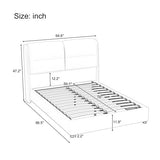 anwickjeff Murphy Bed Queen with Hydraulic Storage System, LED Light and USB Ports, Lift Up Storage Bed Frame Queen Size with Soft Headboard,Modern Queen Upholstered Bed, No Box Spring Needed (Beige) anwickjeff