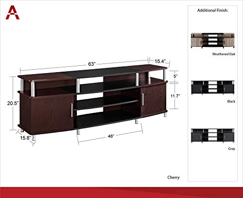 Ameriwood Home Carson TV Stand for TVs up to 70", Cherry - WoodArtSupply