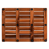 Utoplike (24"x18") Teak Wood Bath Mat, Shower Mat for Bathroom, Wooden Floor Mat Square Large for Spa Home or Outdoor Utoplike
