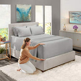 Hearth & Harbor Extra Deep Pocket Sheets - Fits Mattress 18-24 Inches Deep - Extra Deep Pocket Twin Sheets Sets - 4 Piece Twin Size - Silver Hearth & Harbor
