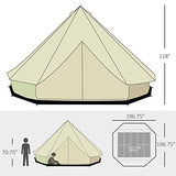 Outsunny 10-Person Yurt Tent Glamping Bell Tent with Spacious Interior, Breathable Waterproof Design, for Family Outdoor Camping, 16' x 16' x 10' Outsunny