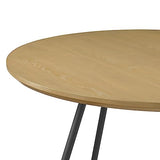Walker Edison Modern Metal and Wood Round Dining Table, 40 Inch, English Ash Walker Edison