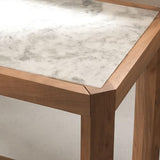 SAFAVIEH Couture Collection - Bernardi Natural & White Marble Top Console Table with Solid Wood Base, Modern Accent Entryway Table (SFV9745A) SAFAVIEH