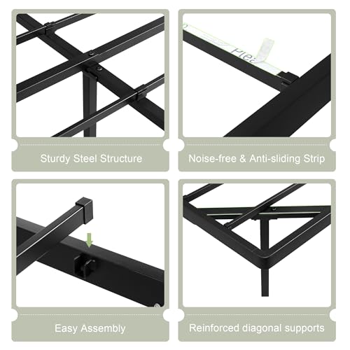 Feonase King Size Floating Bed Frame with LED Ambient Lighting and Charging Station Feonase