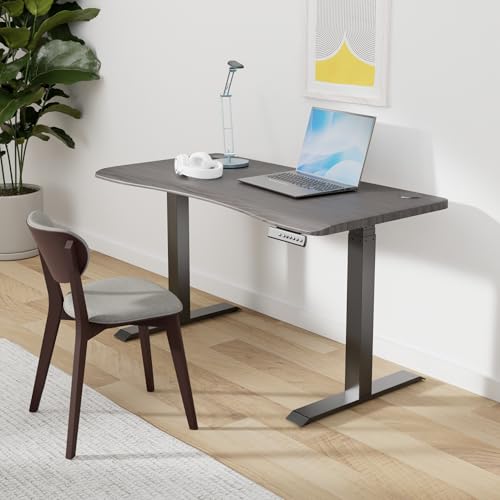 Vari Ergo 54x26 Electric Standing Desk – Height Adjustable Sit Stand VariDesk + Curved Waterfall Edge, 4 Memory Settings, Quick Assembly, Cable Management, 200 lb Capacity – Espresso (2 Boxes) Vari