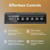 HUANUO Electric Standing Desk, 55 x 24 Inch Height Adjustable Computer Desk with Storage Bag, 4 Height Memory Settings, Sit Stand Up Desk for Home Office, Rustic Brown HUANUO