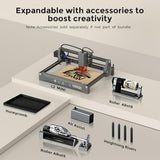 Laser Engraving Machine 5W 5000mW L2 Pre-Assembled Desktop Laser Cutter ±0.01mm High-Precision Laser Engraver Portable Wireless APP Supported for DIY Metal Wood Acrylic Leather Glass Fiber(Class 1) baklean