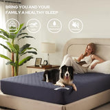 2 Pack Waterproof Mattress Protector, Twin Size Mattress Pad Noiseless with Deep Pocket Fitted for 6"-15", Breathable Dirt-Proof Single Bed Mattress Cover for Bedroom, Dorm Room (Navy Blue) BEDLORE