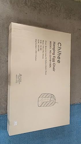 Chihee Egg Chair Foldable Wicker Rattan Hanging Chair Swing Chair Indoor Outdoor Patio Wicker Chair Hammock Chair with Stainless Steel Hanging Kit Chain Link UV Resistant Cushion Bedroom Balcony Chihee