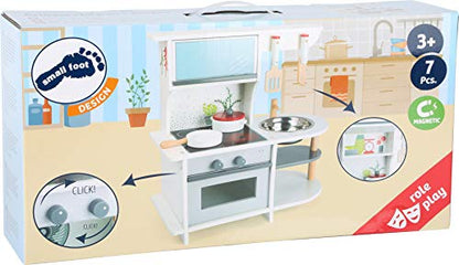 Small Foot Wooden Toys Graceful Children's Play Kitchen with Range, Oven, Kitchen Sink, and Accessories Designed for Children Ages 3+, Multi - WoodArtSupply