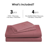 ClevaHome Sheet Set Queen Size, 4-Piece Bedding, Lightweight & Super Soft Easy Care Microfiber– Shrinkage & Fade Resistant Bedding Set with 14'' Deep Pockets (Dusty Rose) Cleva