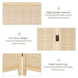 4 Panel Bamboo Room Divider, 5.6 FT Folding Privacy Screen, Bamboo Panel Divider Screen for Room Separation, Freestanding Partition for Home, Office, Bedroom (Beige) ZFFURN