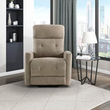 Lexicon Power Lift Recliner with Heat and Massage for Adults Elderly Ergonomic, Textured Microfiber Tufted Lounge Chair Classic Single Sofa Recliner with Side Pockets, Home Theater Seating, Brown Lexicon