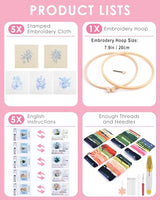 TINDTOP Embroidery Kit for Adults, Embroidery Kit for Beginners Include Embroidery Cloth Hoops Threads for Craft Lover Hand Stitch with Embroidery Skill Techniques (Black Cat)