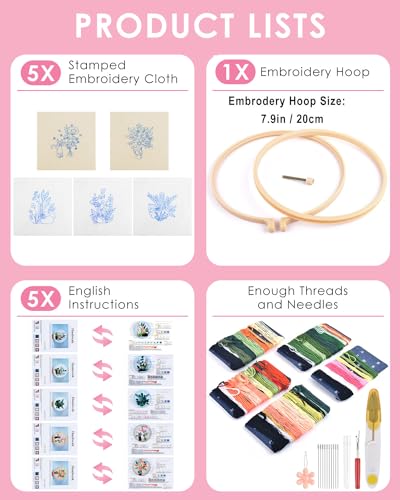 TINDTOP Embroidery Kit for Adults, Embroidery Kit for Beginners Include Embroidery Cloth Hoops Threads for Craft Lover Hand Stitch with Embroidery Skill Techniques (Black Cat) TINDTOP