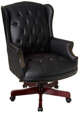 Boss Office Products Wingback Traditional Chair , Leather, in Black Boss Office Products