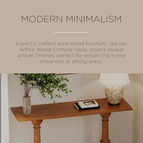 Maven Lane Arthur Traditional Rectangular Accent Console Table for Small Spaces and Front Door Entrance Hallway in Antiqued Natural Finish Maven Lane
