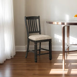 Signature Design by Ashley Tyler Creek Farmhouse 24.38" Counter Height Upholstered Barstool, Set of 2, Almost Black Signature Design by Ashley