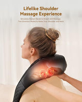Shiatsu Neck and Back Massager with Heat, Neck and Shoulder Massager, 4D Deep Tissue Kneading Massage for Leg, Full Body Muscle Pain Relief, Ergonomic Design, Ideal Gifts for Women Men, Not Cordless KNQZE