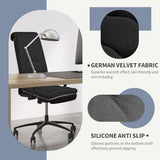 BUYUE Good Support Office Chair Cushion Padded, Soft Velvet Comfortable Non-Slip Seat Cushion for Computer Desk Kitchen Chair (1 Count, Black) BUYUE
