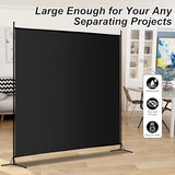 Carivia Single Large Panel Room Divider, 6 Ft Tall Privacy Screen Room Divider,Freestanding Room Partition Wall Divider,Lightweight Room Divider Screen for Home Office,69''W x 70''H, Black Carivia