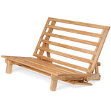 Nirvana Futons Queen Size Futon Bed Sofa - (Natural Hardwood Frame and Green Mattress Set), Armless Convertible, Couch, Bed, Lounger Nirvana Futons