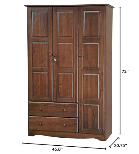 Copper Grove Palace Imports 100% Solid Wood Grand Wardrobe Armoire Mocha Copper Grove